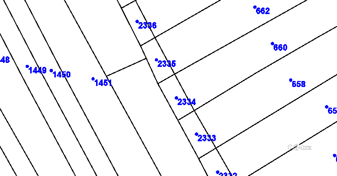 Parcela st. 669/13 v KÚ Těšov, Katastrální mapa