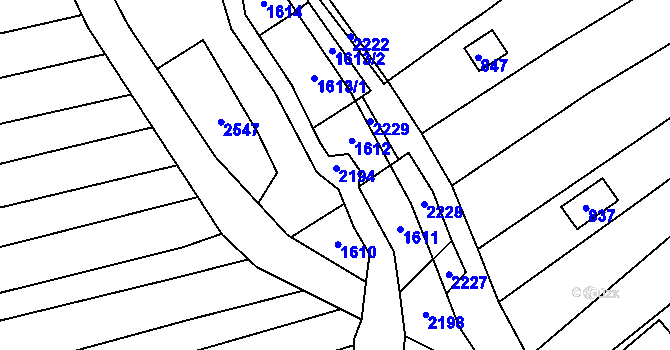 Parcela st. 1069/26 v KÚ Těšov, Katastrální mapa