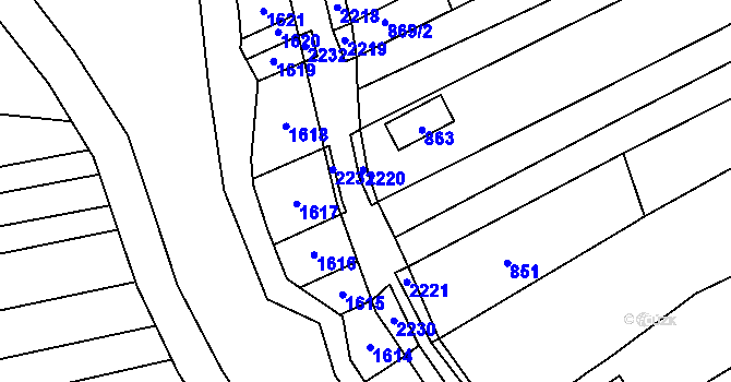 Parcela st. 778/36 v KÚ Těšov, Katastrální mapa