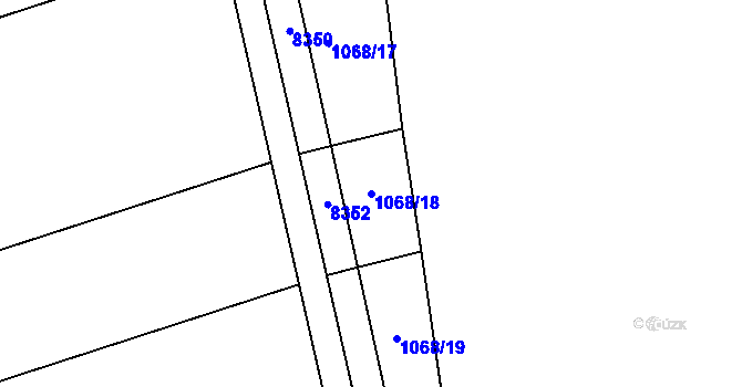 Parcela st. 1068/18 v KÚ Těšov, Katastrální mapa