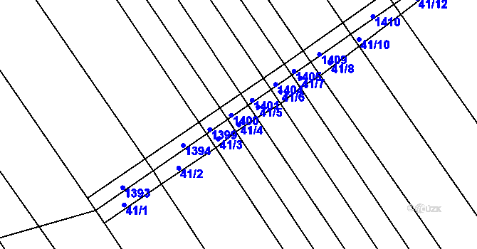 Parcela st. 41/4 v KÚ Těšov, Katastrální mapa