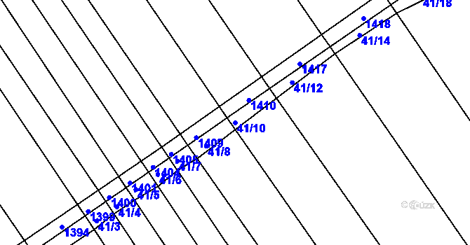 Parcela st. 41/10 v KÚ Těšov, Katastrální mapa