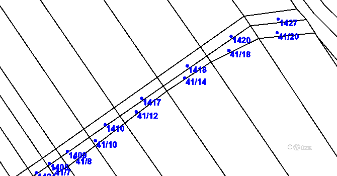 Parcela st. 41/13 v KÚ Těšov, Katastrální mapa
