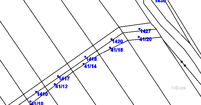 Parcela st. 41/16 v KÚ Těšov, Katastrální mapa