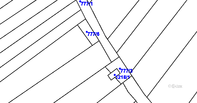 Parcela st. 777/5 v KÚ Těšov, Katastrální mapa