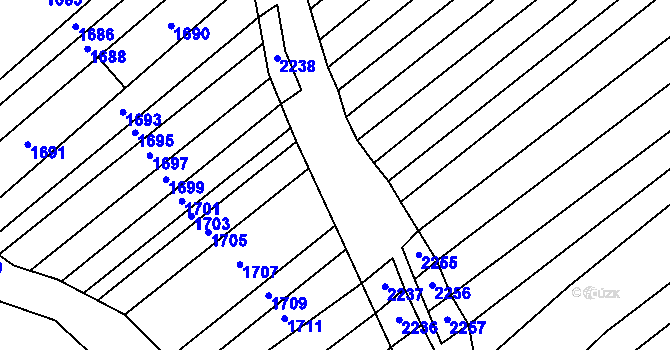 Parcela st. 778/89 v KÚ Těšov, Katastrální mapa