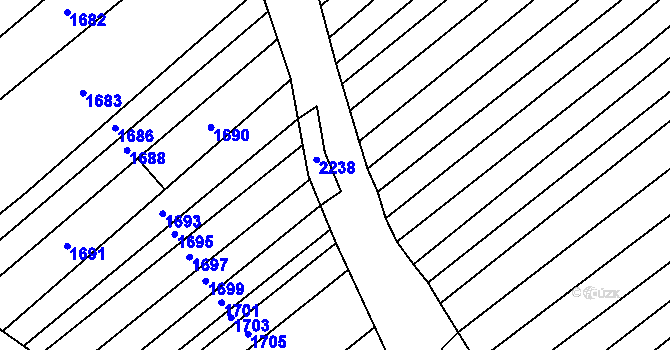 Parcela st. 778/93 v KÚ Těšov, Katastrální mapa