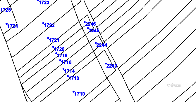 Parcela st. 778/134 v KÚ Těšov, Katastrální mapa