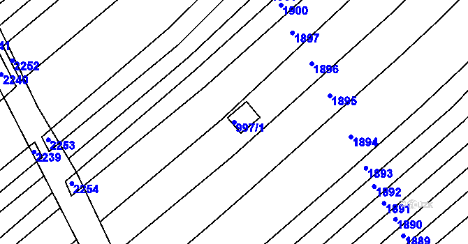 Parcela st. 997/1 v KÚ Těšov, Katastrální mapa