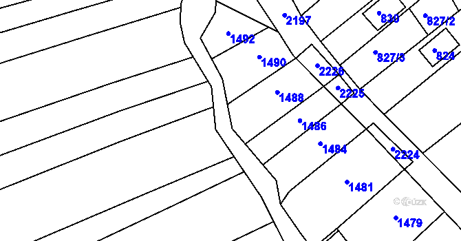 Parcela st. 1069/15 v KÚ Těšov, Katastrální mapa