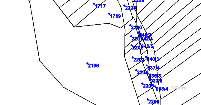 Parcela st. 1069/92 v KÚ Těšov, Katastrální mapa