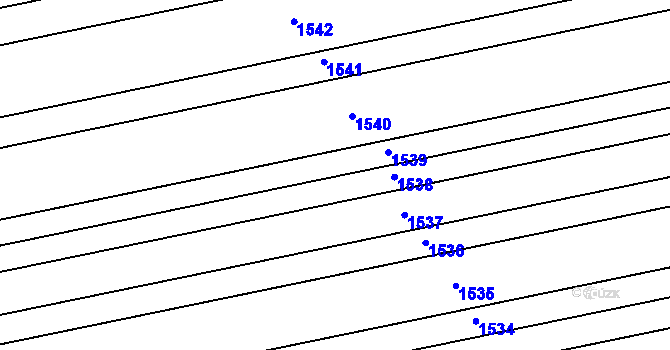 Parcela st. 1070/9 v KÚ Těšov, Katastrální mapa