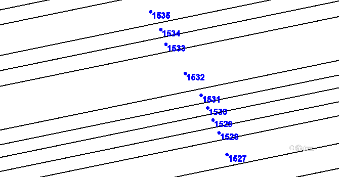 Parcela st. 1070/20 v KÚ Těšov, Katastrální mapa
