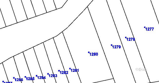 Parcela st. 1128/148 v KÚ Těšov, Katastrální mapa