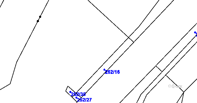 Parcela st. 252/2 v KÚ Běleč u Těšovic, Katastrální mapa