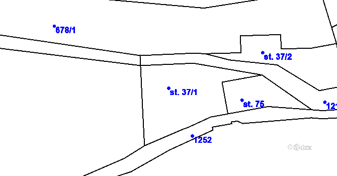 Parcela st. 37/1 v KÚ Těšovice u Prachatic, Katastrální mapa