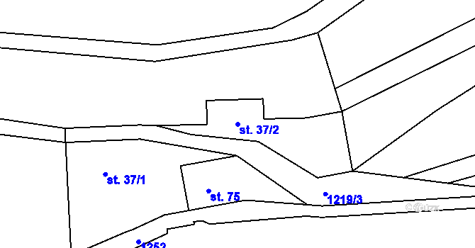 Parcela st. 37/2 v KÚ Těšovice u Prachatic, Katastrální mapa