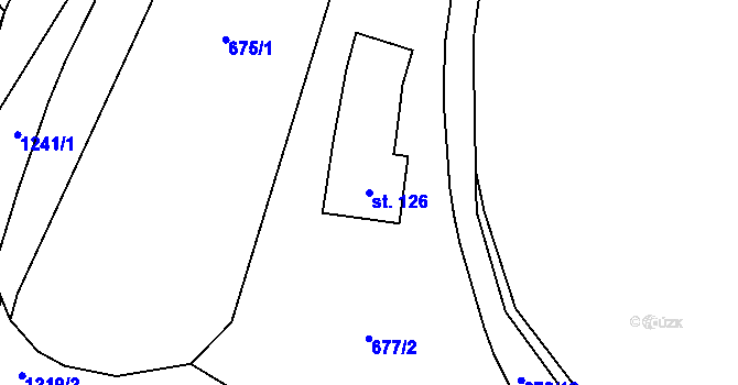 Parcela st. 126 v KÚ Těšovice u Prachatic, Katastrální mapa