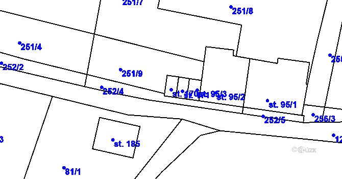 Parcela st. 170 v KÚ Těšovice u Prachatic, Katastrální mapa