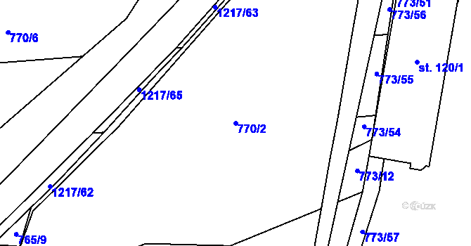 Parcela st. 770/2 v KÚ Těšovice u Prachatic, Katastrální mapa