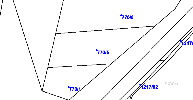 Parcela st. 770/5 v KÚ Těšovice u Prachatic, Katastrální mapa