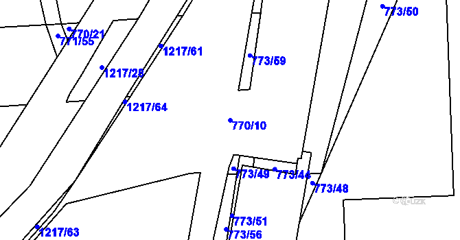 Parcela st. 770/10 v KÚ Těšovice u Prachatic, Katastrální mapa