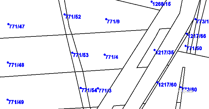 Parcela st. 771/4 v KÚ Těšovice u Prachatic, Katastrální mapa