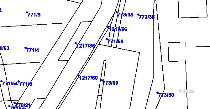 Parcela st. 771/5 v KÚ Těšovice u Prachatic, Katastrální mapa