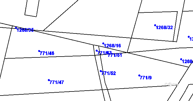 Parcela st. 771/33 v KÚ Těšovice u Prachatic, Katastrální mapa