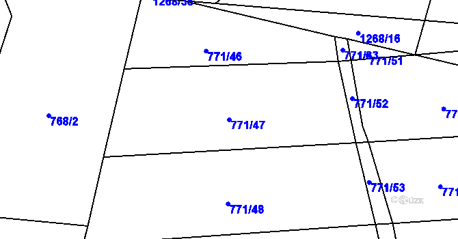 Parcela st. 771/47 v KÚ Těšovice u Prachatic, Katastrální mapa