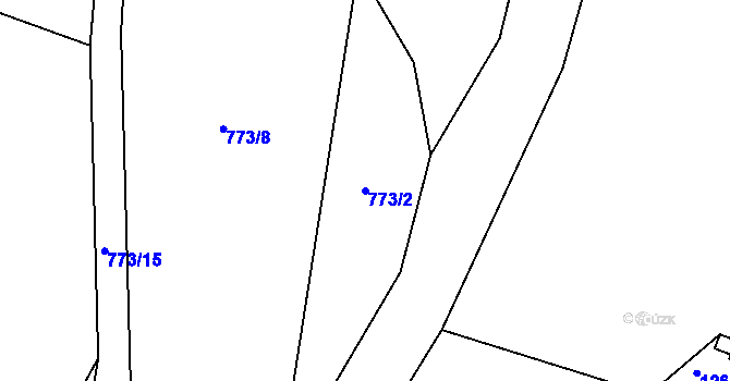 Parcela st. 773/2 v KÚ Těšovice u Prachatic, Katastrální mapa