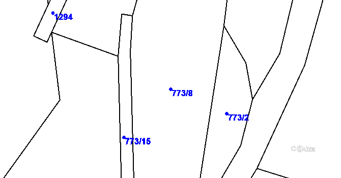 Parcela st. 773/8 v KÚ Těšovice u Prachatic, Katastrální mapa