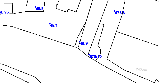 Parcela st. 49/9 v KÚ Těšovice u Prachatic, Katastrální mapa