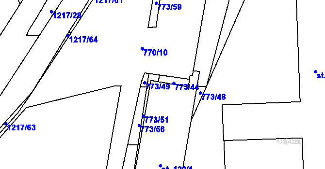 Parcela st. 120/3 v KÚ Těšovice u Prachatic, Katastrální mapa