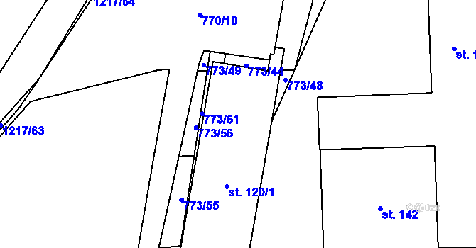 Parcela st. 120/6 v KÚ Těšovice u Prachatic, Katastrální mapa