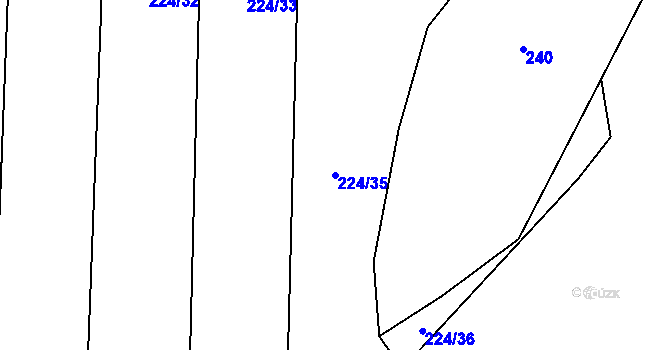 Parcela st. 224/35 v KÚ Těšovice u Prachatic, Katastrální mapa