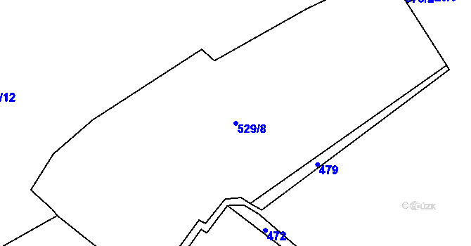 Parcela st. 529/8 v KÚ Těšovice u Prachatic, Katastrální mapa