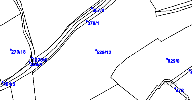 Parcela st. 529/12 v KÚ Těšovice u Prachatic, Katastrální mapa