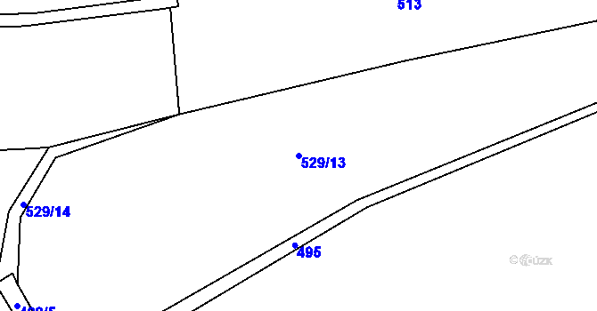 Parcela st. 529/13 v KÚ Těšovice u Prachatic, Katastrální mapa