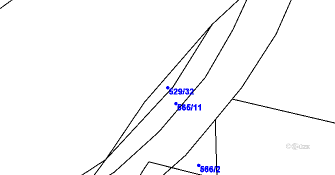 Parcela st. 529/32 v KÚ Těšovice u Prachatic, Katastrální mapa