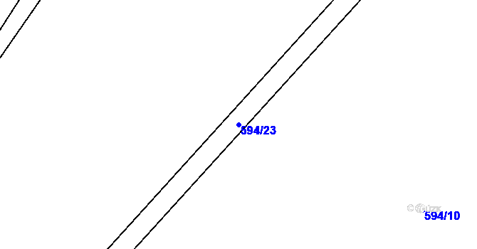 Parcela st. 594/23 v KÚ Těšovice u Prachatic, Katastrální mapa
