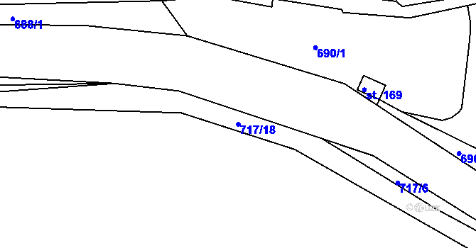 Parcela st. 717/18 v KÚ Těšovice u Prachatic, Katastrální mapa