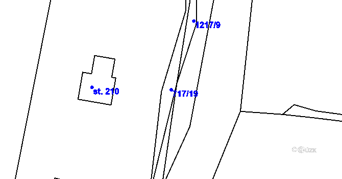 Parcela st. 717/19 v KÚ Těšovice u Prachatic, Katastrální mapa