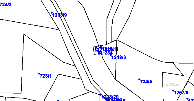 Parcela st. 234 v KÚ Těšovice u Prachatic, Katastrální mapa