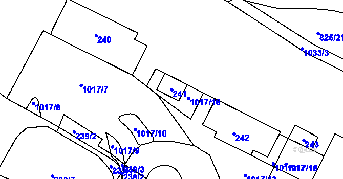 Parcela st. 241 v KÚ Tetčice, Katastrální mapa