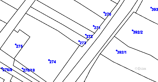 Parcela st. 273 v KÚ Tetčice, Katastrální mapa