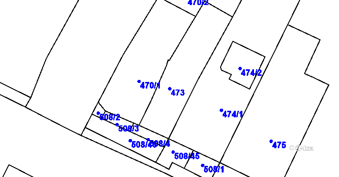 Parcela st. 473 v KÚ Tetčice, Katastrální mapa