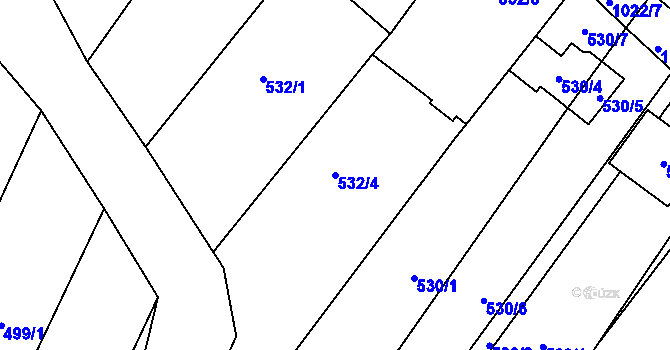 Parcela st. 532/4 v KÚ Tetčice, Katastrální mapa