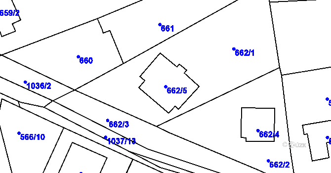 Parcela st. 662/5 v KÚ Tetčice, Katastrální mapa