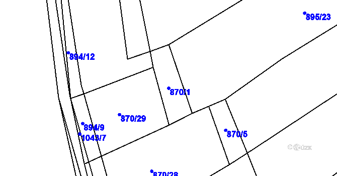 Parcela st. 870/1 v KÚ Tetčice, Katastrální mapa